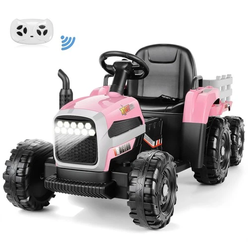 Kids Ride On Car Electric Tractor Battery Powered Toy Car with Trailer Gifts✨