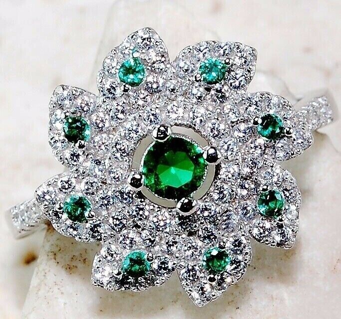 Heat Treated Green Tourmaline 925 Solid Sterling Silver Ring Jewelry Sz 8 U3-4