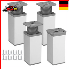 4 Stück Tischbeine Höhenverstellbar Eckig Aluminium 15CM