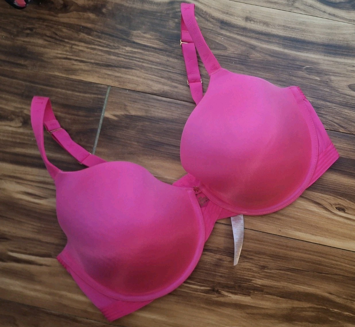 Savage X Fenty Lightly Lined  Bra  Size 38G Neon Hot Pink Underwire Logo Strap