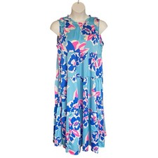 Umgee Sleeveless Floral Tiered Midi Dress Mint Mix Womens Size Large NWT-Flaw