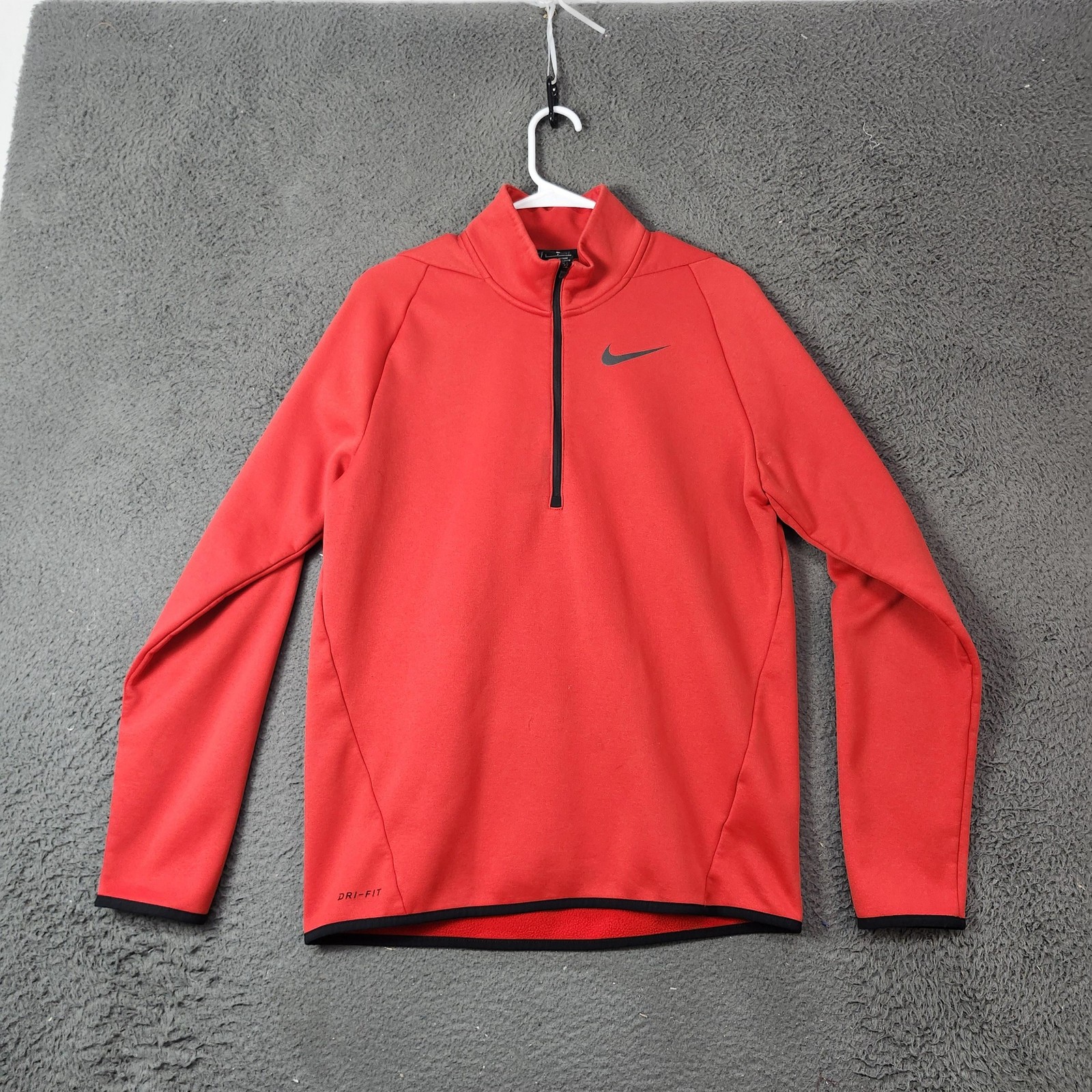 Nike Pullover Mens Small Red Dri-FIT Quarter Zip Fleece Athletic Shirt