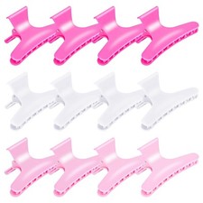 Hair Clips for Styling Sectioning 12 Pack White  Hot Pink
