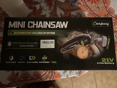 CEEPUY Mini Chainsaw Cordless,6 Inch Portable Electric Chainsaw with Automati...