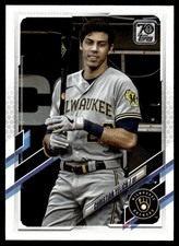 2021 Topps #100 SP Photo Variation Christian Yelich