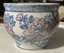 Vintage Chinoserie Porcelain Planter Hand painted 