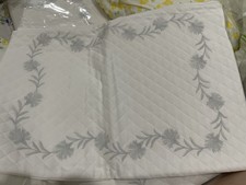 150 Matouk NWT 1 Boudoir Sham Daphne 100 Cotton Matelasse Petra White/Silver