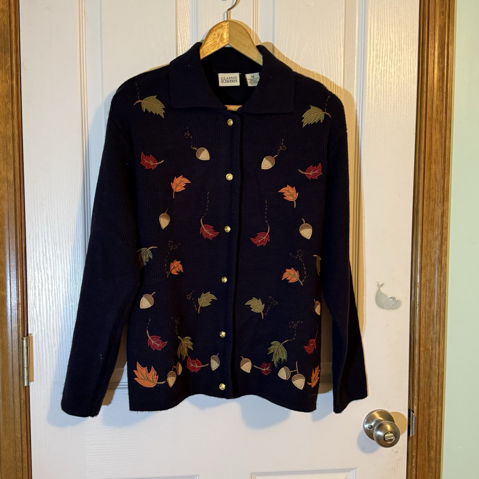 Classic Elements Fall Embroidered Leaf Cardigan M… - image 6
