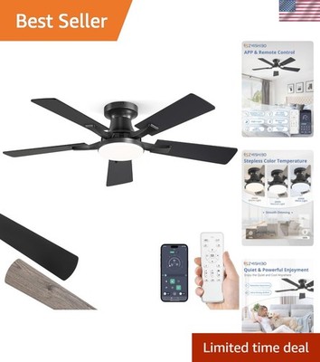 42 Inch Ceiling Fans with Lights, Remote&App Control, Flush Mount | Low Profi...