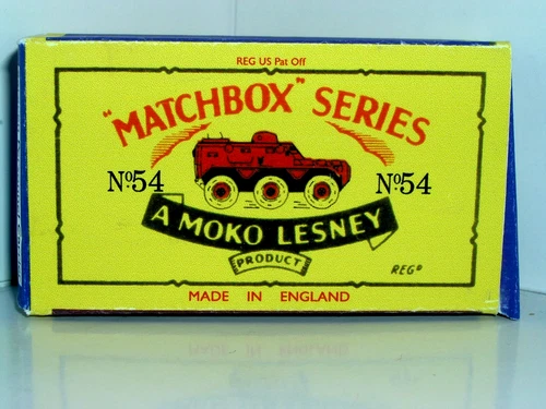 Replica B4 type box for Moko Lesney Matchbox #54a Saracen Personnel Carrier