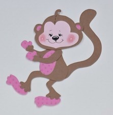 Rhubarb Raspberry Tart Girls Monkey. Scrapbook, Card Making Paper Piecing