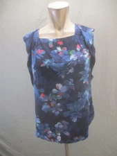 Metaphor Size M Womens Multicolor Floral Sleeveless Casual Beauty Zipper Top 773