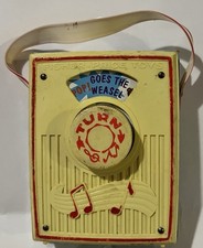 Vintage FISHER PRICE POCKET RADIO  Pop Goes The Weasel  Works 