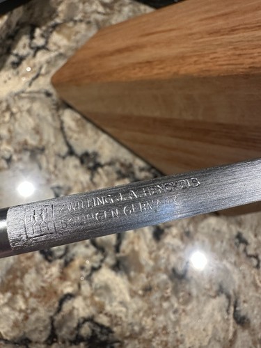 Blocco coltelli vintage Wusthof GERMANIA logo tridente rovere 9 slot BLOCCO e levigatura acciaio - Foto 11 di 11