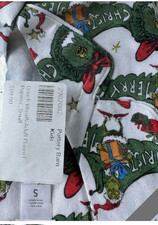 Pottery Barn kids Grinch Wreath Adult Flannel Pajama, Small