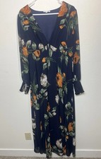 BALTIC BORN Olivia Deep Topaz Long Sleeve Maxi Dress Floral Romantic Sz 1X