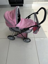 Silver Cross Ranger Pink & Grey Dolls Pram/Bag & Shopping Tray