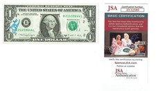 Mel Allen JSA Vintage Signed 1988 Uncirculated $1 Bill Auto Announcer Died 1996