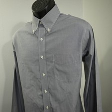 Brooks Brothers Dress Shirt Mens 16-35 Slim Fit Gray Micro Gingham Non-Iron