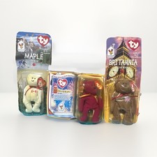 Ty Teenie Beanie Babies Maple, Britannia, Millennium Bears 1999