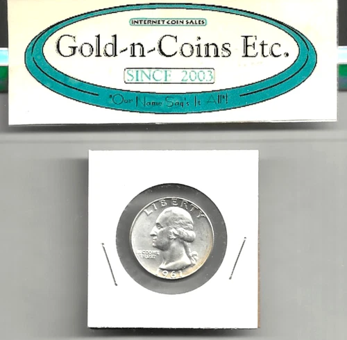 1961-P SILVER WASHINGTON QUARTER! MINT UNCIRCULATED GEM! FREE SHIP!!