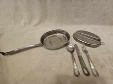 M.A. CO 1944 US Military Army Issue Mess Kit Utensils Fork Spoon Knife Complete