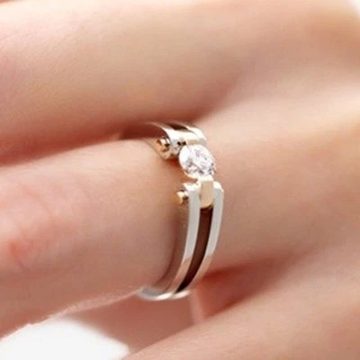 Zertifizierter echter Diamant-Ehering, rund, 0,50 Karat, 18 Karat... - Bild 1 von 4