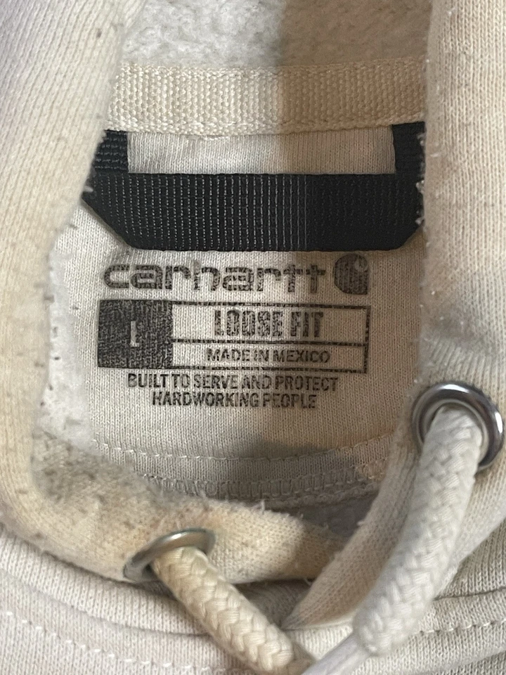 Chaqueta Carhartt Adulto Hombre Grande Blanco Deletrear Sudadera con Capucha Ropa de Trabajo Sudadera con Capucha Foto 4 de 4