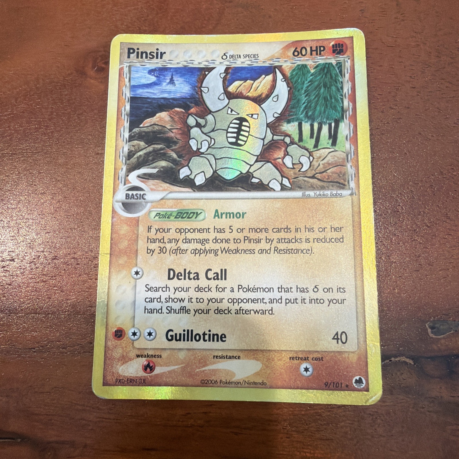 Pinsir 9/101 EX Dragon Frontiers Reverse Holo Stamped Pokémon 