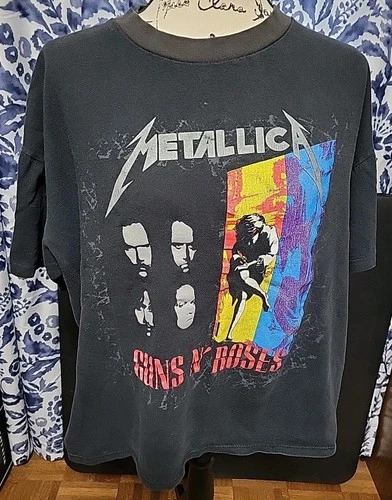 Metallica Guns N Roses Tour T-Shirt Brockum Gro 1990s vintage concert t-shirt, vintage, size XL, single stitch, B+ condition