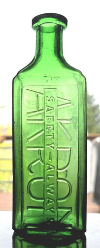 Akron Pharmacy Safety Always 4 oz. Good Condition Colored Druggist 