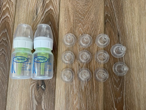 Dr. Brown's Baby Bottles and Silicone Nipples Set - Clear, White, Green