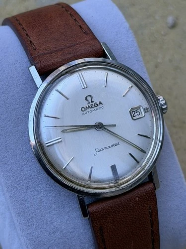 Vintage Omega seamaster automatic date slim watch stainless steel case Watch