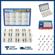 12 Values 60 Pcs Slow Blow Glass Fuses Assortment Kit 6X30 Mm 250V T 0.5A 1A 2A