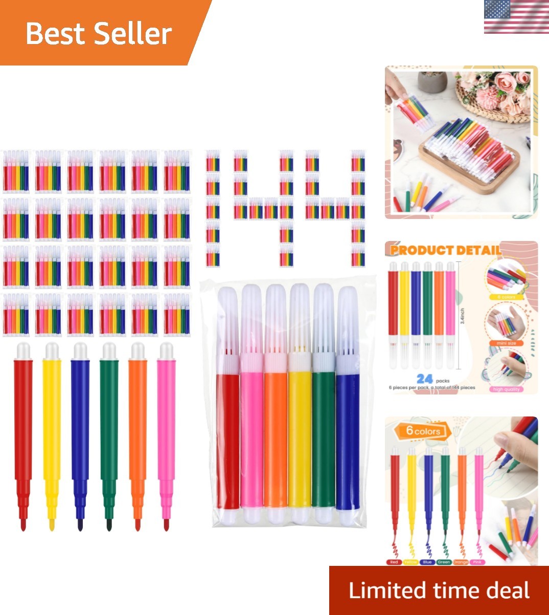 Bulk Colored Pen 3.4 Inch Vibrant Colors Portable Short ...