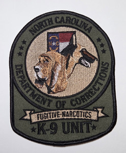 NC DOC Corrections K9 Fugitive Narcotics Subdued NC Police Patch North Carolina