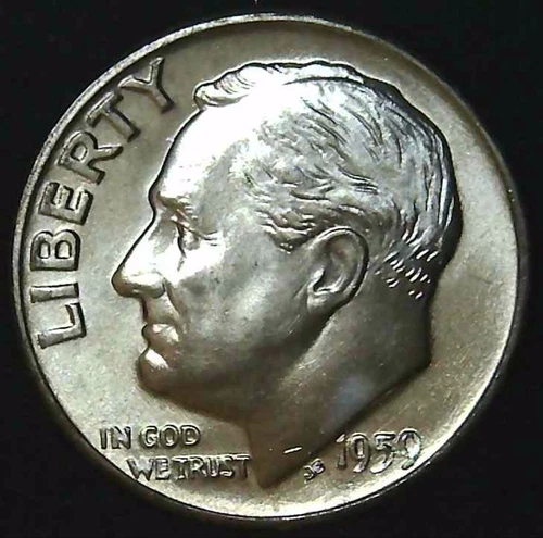 1959-D 10C Roosevelt Dime BU 90% Silver 26owt0302-1