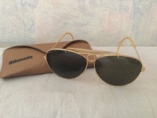 Vintage SILENCIO KOREA SHOOTING SUNGLASSES RETRO EYEWEAR RAT TAIL AVIATOR