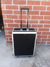 Professional Makeup Artist Studio Rolling Train Case W/Wheels/Lights/Legs/Mirror