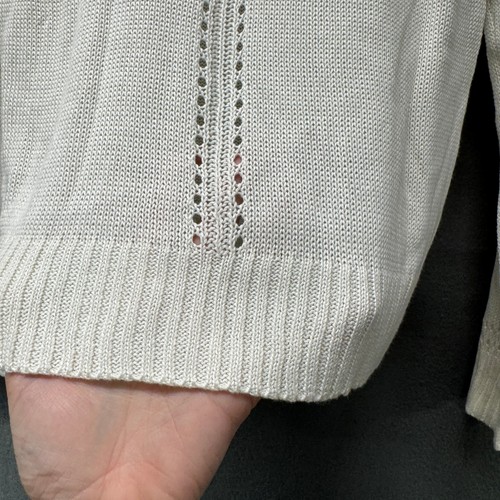 Tart Sweater Womens Medium Off White Long Sleeve Knit Pointelle Details NEW - Picture 6 of 10
