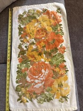 Martex All Cotton Made In USA Rn 16635 Vintage Hand Towel Flowers Yellow Orange