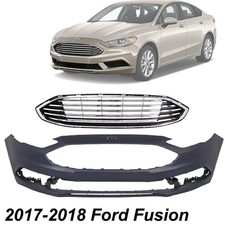 Front Bumper Cover Grille Assembly Chrome For 2017-2018 Ford Fusion Front Bumper Cover Grille Assembly Chrome For 2017-2018 Ford Fusion