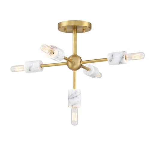 Designers Fountain D304C-SF Star Dust 5 Light 17"W Semi-flush - Gold - Picture 3 of 5
