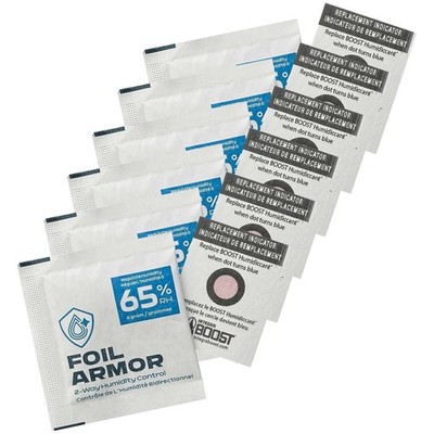 Foil Armor 65% RH, 2-Way Humidity Control Packs 8 grams, pack of 20, White 
