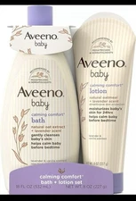 Aveeno Baby Calming Comfort Body Wash +  Lotion Natural Oatmeal & Lavender Scent