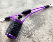 1.25" 8-32 Tattoo Machine 10 Wrap Single Coil Purple washers Black Neon Handmade