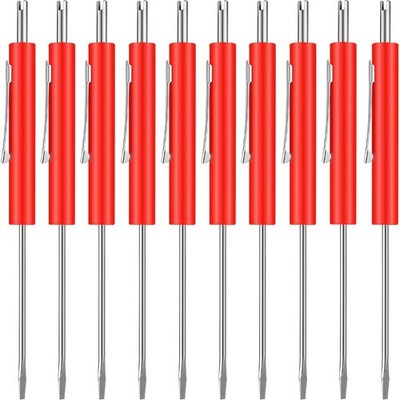10 Pcs Pocket Screwdriver with Valve Core Removal Tools Mini Screwdriver Set ...