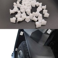 50PCS Car Bumper Retainer Clips, White Plastic Square Car Fender Liner Fastener,
