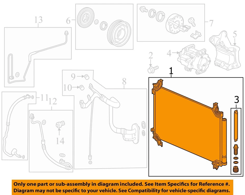 AC Condenser Fits 17-24 RIDGELINE 1595655 - Image 3 of 4