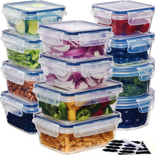 24PCS Food Storage Containers Set Airtight BPA-Free Kitchen Organization Conta